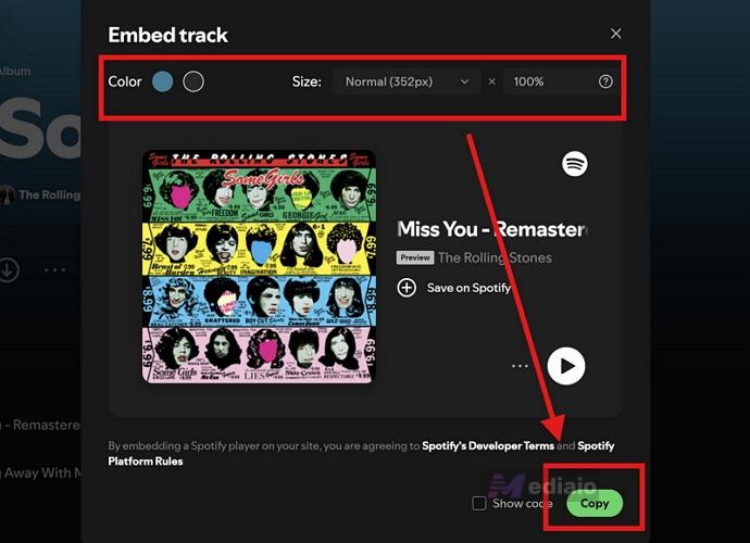 click Copy | Add Spotify Music to Tumblr