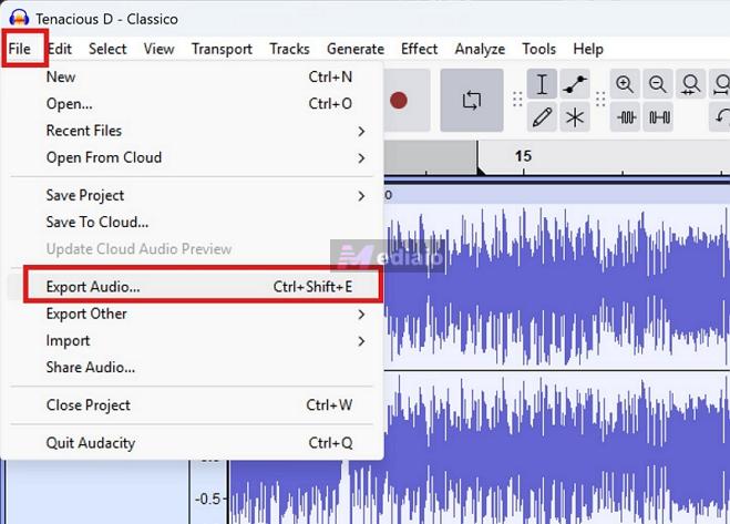 choose Export Audio | Add Songs to Clone Hero
