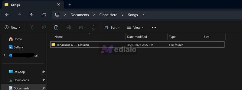 copy created folder | Add Songs to Clone Hero