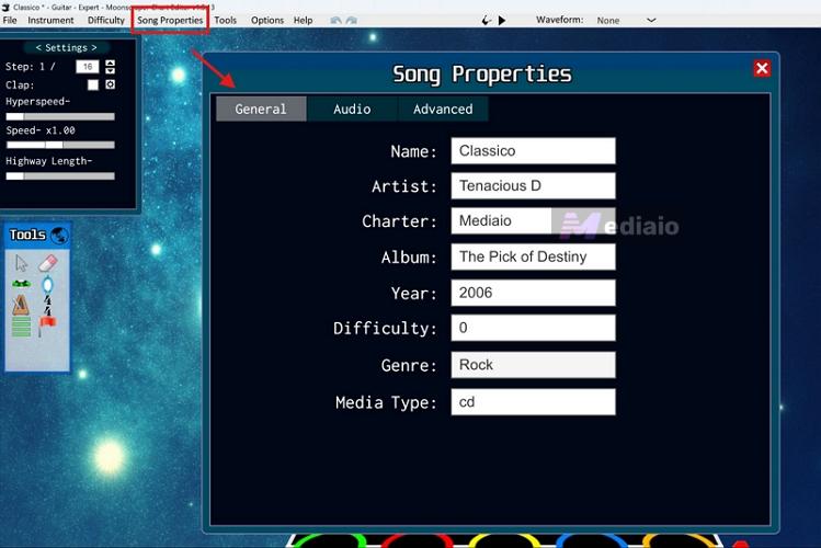 click Song Properties | Add Songs to Clone Hero