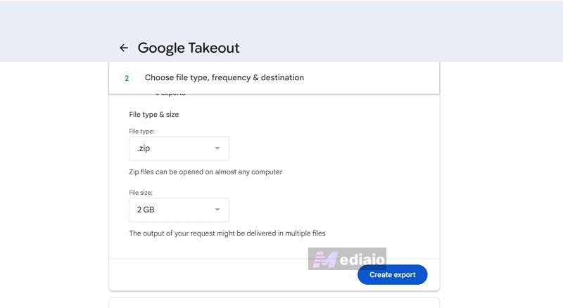 click Create export | Download Music from YouTube Music to Computer