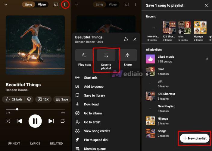 choose New playlist | Create a Playlist on YouTube Music