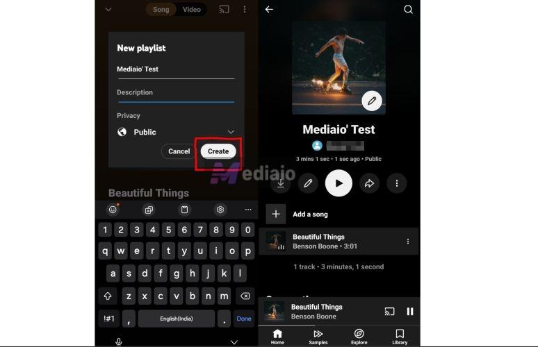 name the playlist | Create a Playlist on YouTube Music