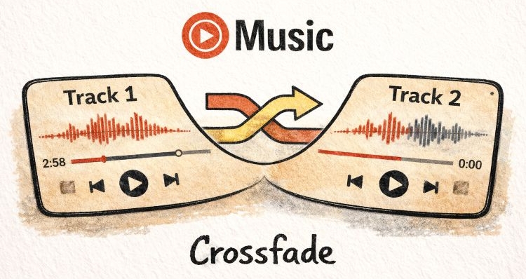 phone and computer guide | Crossfade YouTube Music