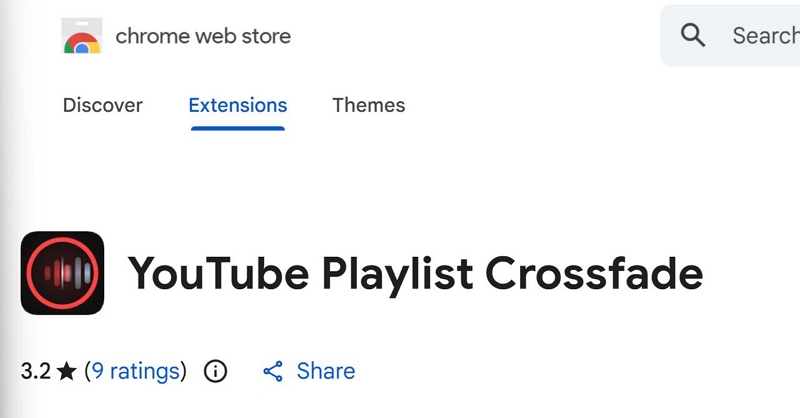 add YouTube Playlist Crossfade extension | Crossfade YouTube Music