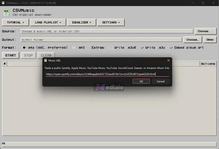 Source field | Convert Spotify Playlist to MP3