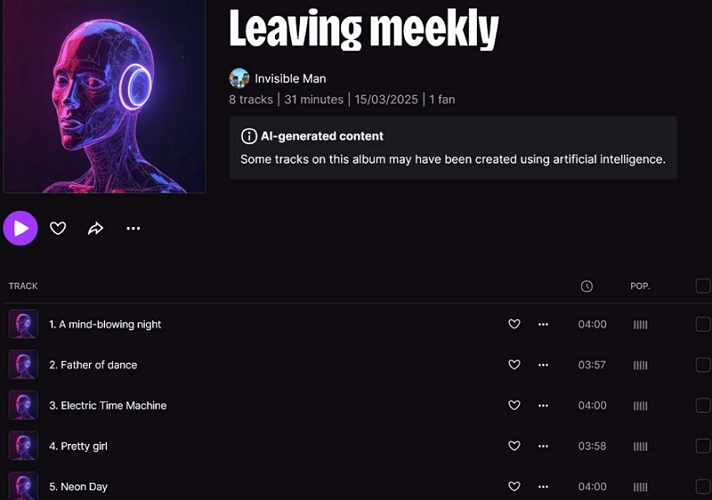 Deezer UI