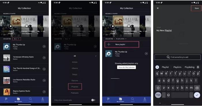 playlist creation | Pandora Mod APK