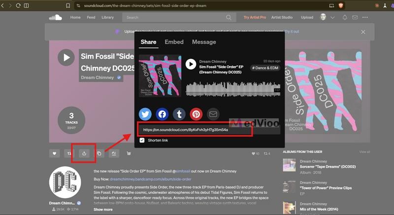 tap Copy link | Download Playlists from SoundCloud