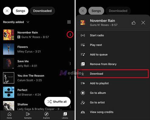 Downloaded filter | Create a Playlist on YouTube Music