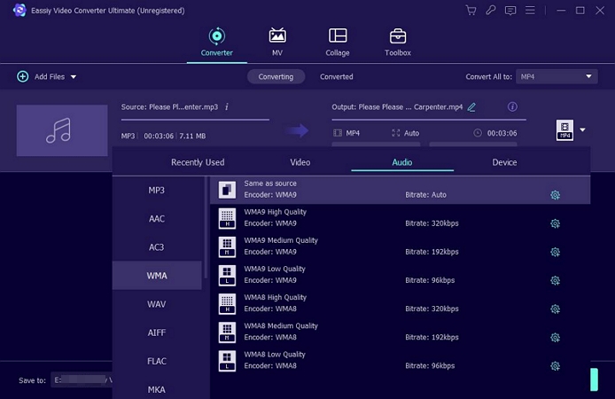 add audio to Eassiy | Lossless Audio Converters