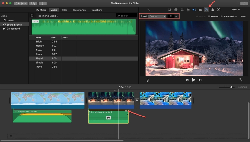slow audio down | Add Music to iMovie