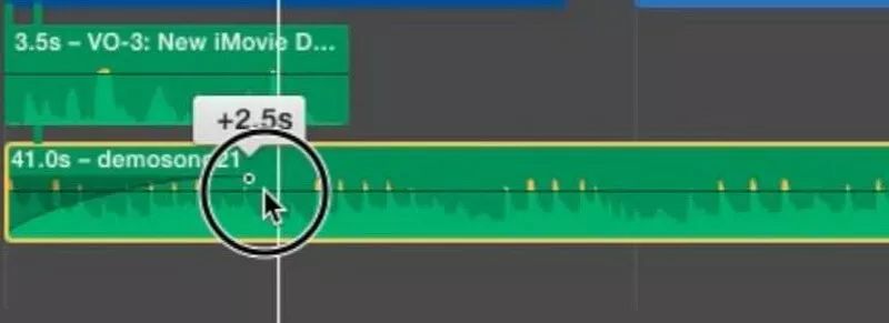 fade handle | Add Music to iMovie