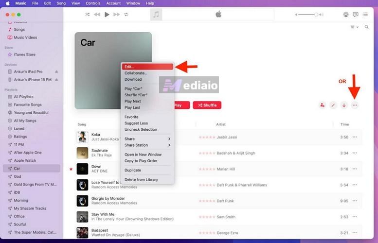 choose Edit | Change Apple Music Playlist Covers