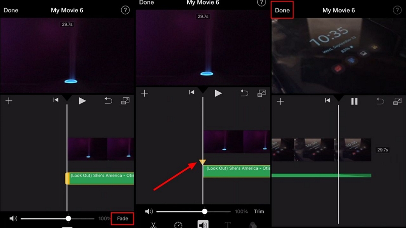 gradual fade out | Add Music to iMovie