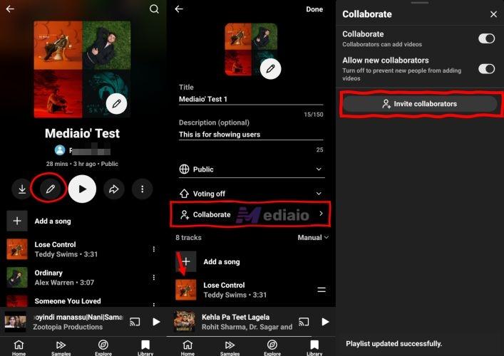 collaborative playlist | Create a Playlist on YouTube Music