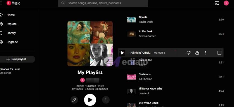 change song order | Create a Playlist on YouTube Music