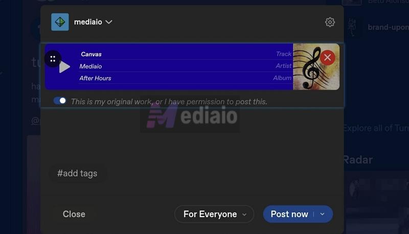 clickable Post now | Add Spotify Music to Tumblr
