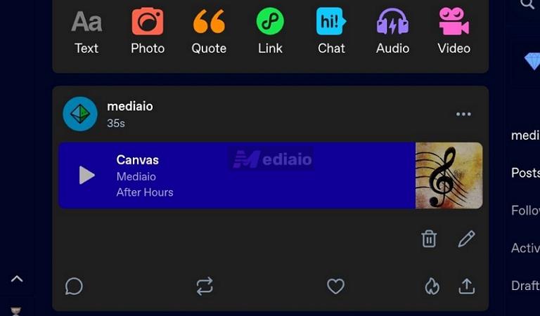 clean audio card | Add Spotify Music to Tumblr