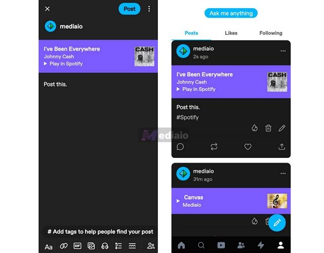 hit Post | Add Spotify Music to Tumblr