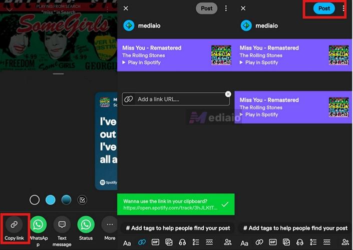 paste the URL | Add Spotify Music to Tumblr