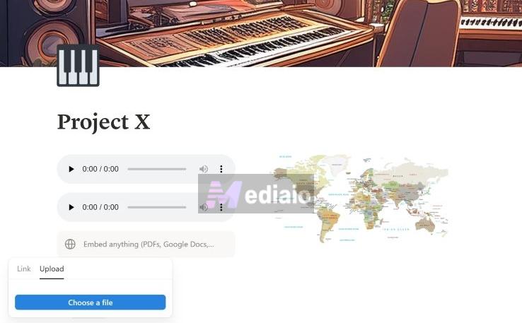 click Choose a file | Embed Spotify in Notion