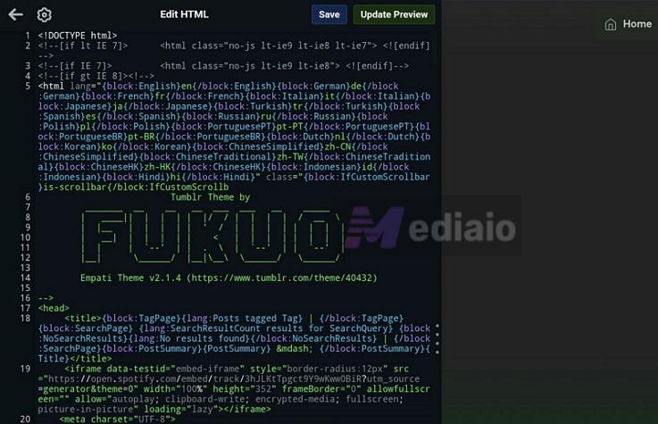 press Ctrl + F | Add Spotify Music to Tumblr