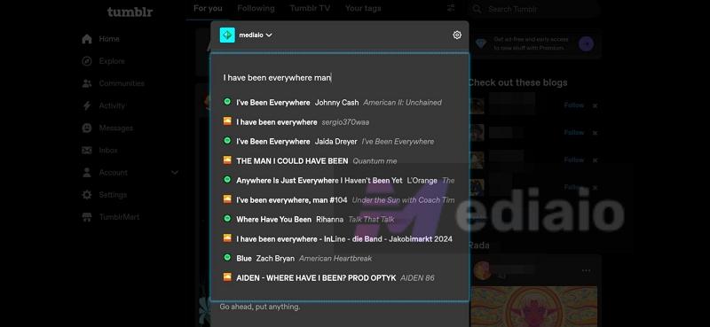 click wanted version | Add Spotify Music to Tumblr