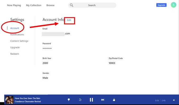 Select Edit | Pandora Not Working