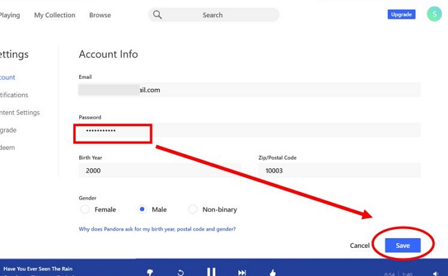 Hit Save | Pandora Not Working