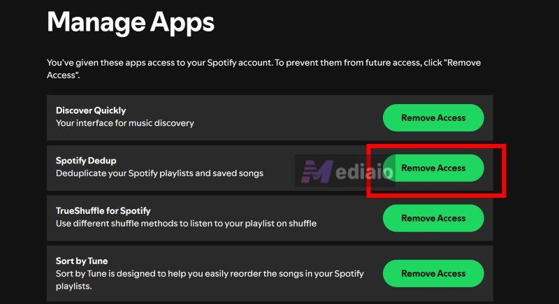 Select Remove access | Why Does Spotify Add Songs to My Playlist