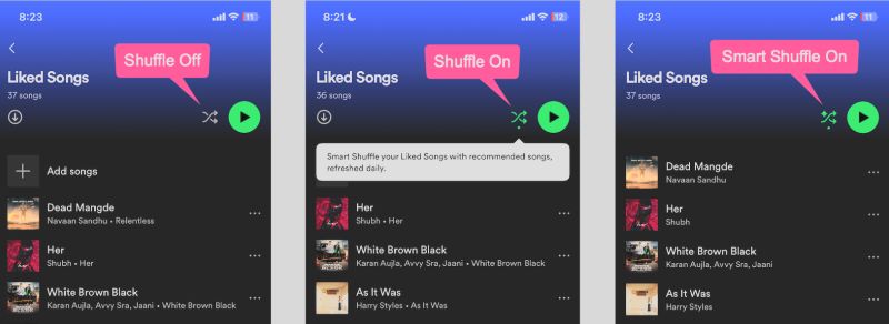 disable Smart Shuffle | Download Spotify Songs on Apple Watch