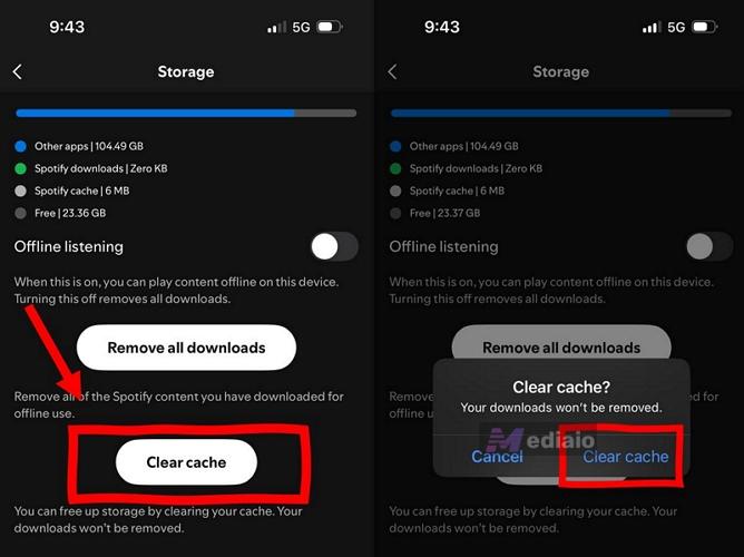 press Clear cache | Why Does Spotify Keep Logging Me Out