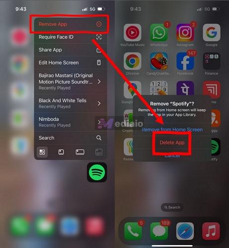 tap Delete App | Spotify Lyrics Not Showing
