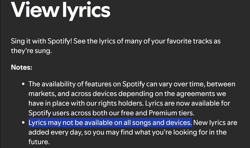 wait for lyrics updates | Spotify Lyrics Not Showing