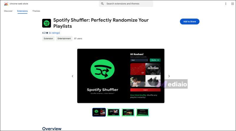 click Add to Chrome | Spotify Playlist Randomizers Online