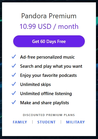 subscribe to Pandora as student | Get Pandora Premium for Free