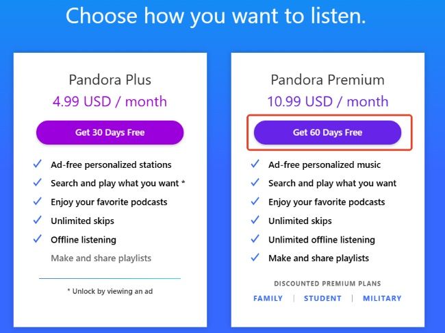 Pandora Premium free trial | Make a Playlist on Pandora