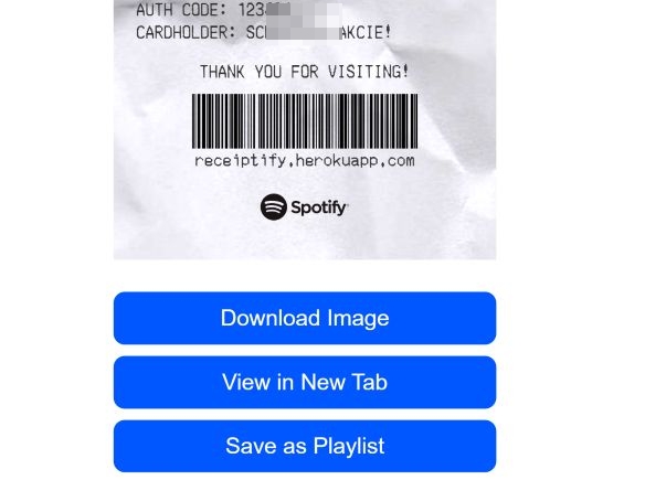 save receipt playlist | Spotify Receipt