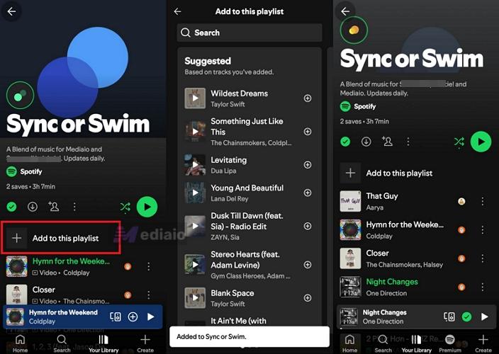 use Add to this playlist | How Does Spotify Blend Work