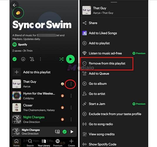 choose Remove from this playlist | How Does Spotify Blend Work