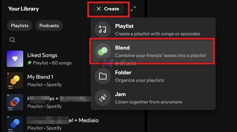click Create | How Does Spotify Blend Work