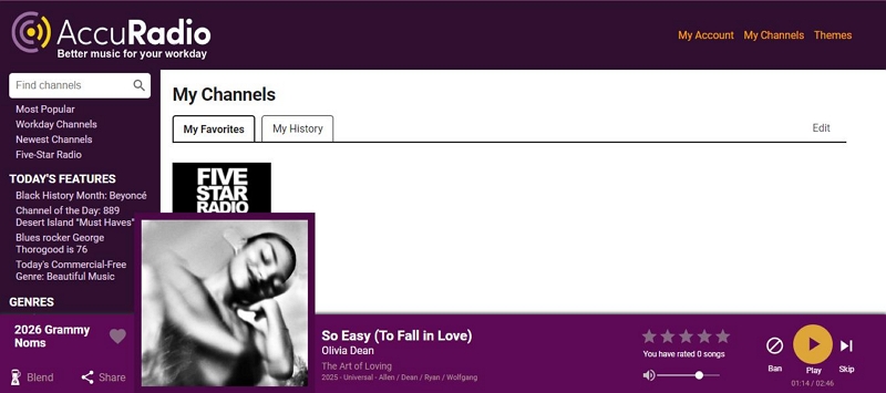 favorite channel | accuradio app review