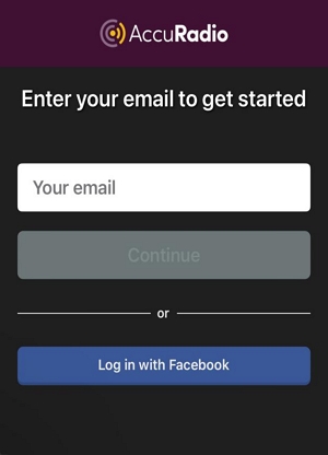 Register for an account | accuradio app review