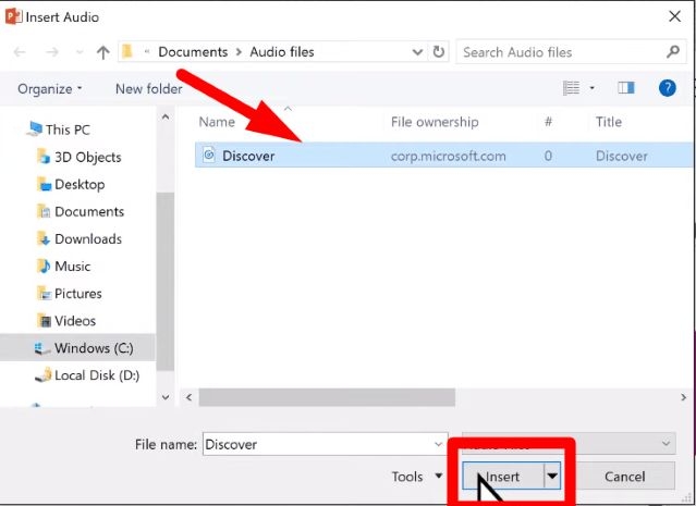 click Insert | Embed YouTube Music in PowerPoint