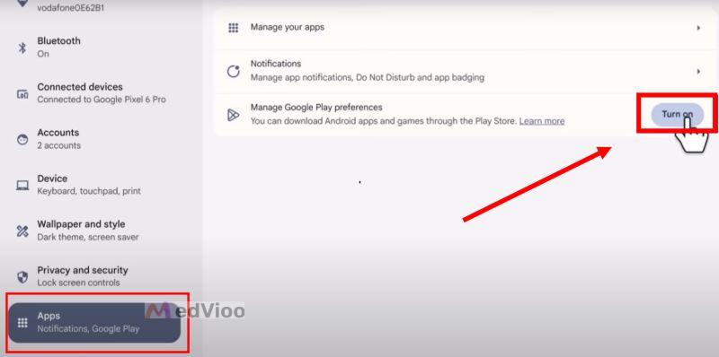 select Turn On | download Spotify Chromebook