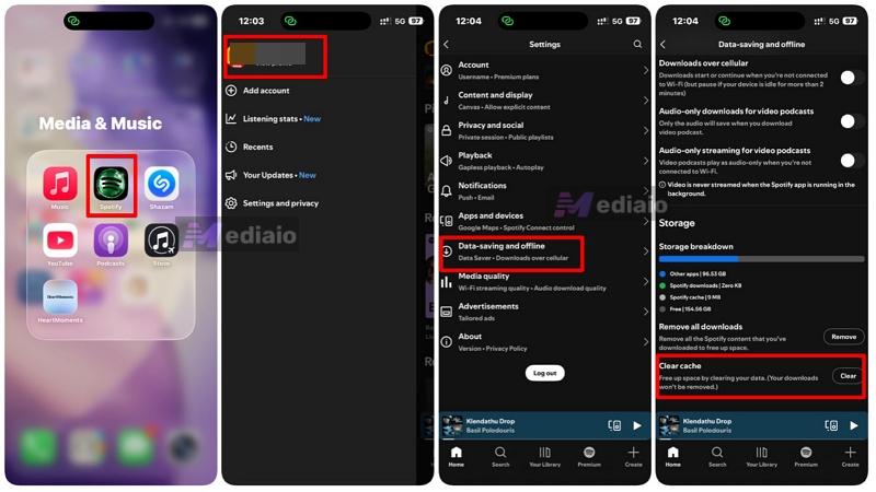 tap Clear cache | Why Is Spotify So Slow