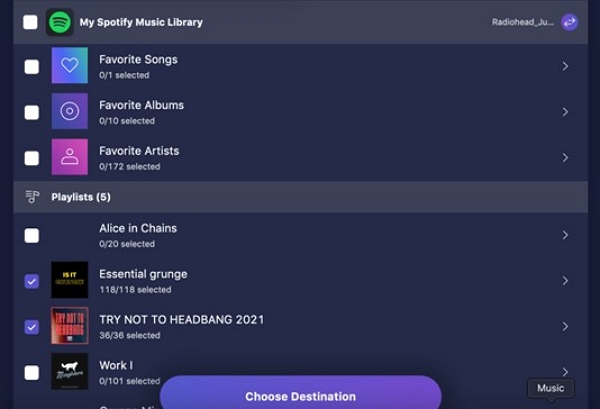 select the playlists | import an itunes playlist to amazon music