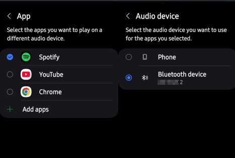 select paired external devices | Keep Spotify Playing in the Background