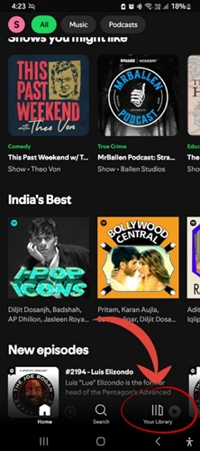 tap Your Library | Delete a Playlist on Spotify